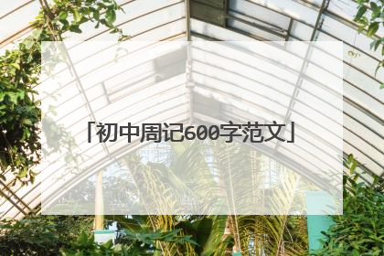 初中周记600字范文