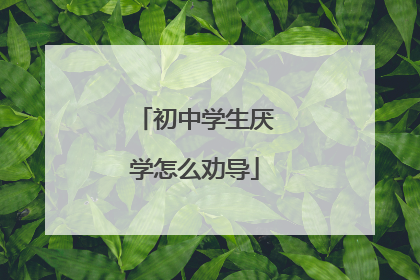 初中学生厌学怎么劝导