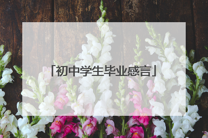 初中学生毕业感言