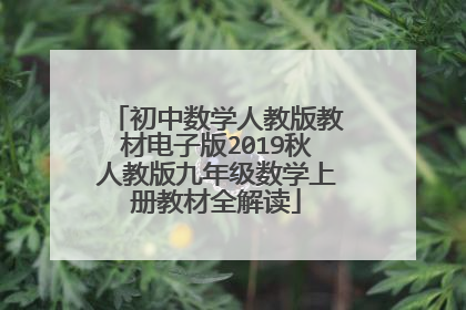 初中数学人教版教材电子版2019秋人教版九年级数学上册教材全解读