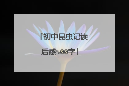 初中昆虫记读后感500字