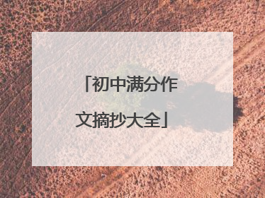 初中满分作文摘抄大全