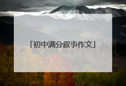 初中满分叙事作文