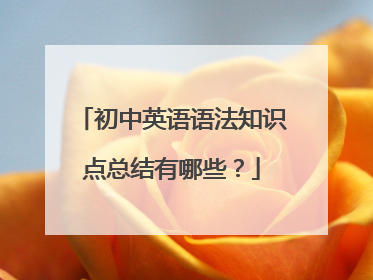 初中英语语法知识点总结有哪些？