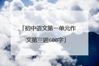 初中语文第一单元作文第三题600字