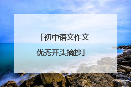 初中语文作文优秀开头摘抄