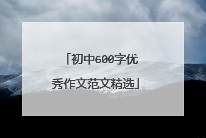 初中600字优秀作文范文精选