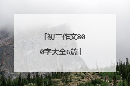 初二作文800字大全6篇