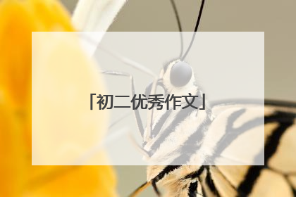 初二优秀作文