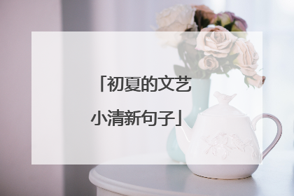 初夏的文艺小清新句子