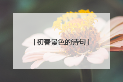 初春景色的诗句