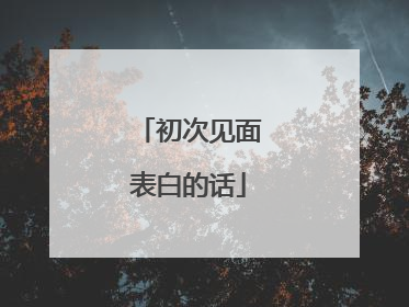 初次见面表白的话