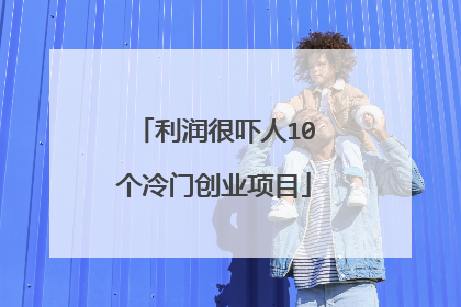 利润很吓人10个冷门创业项目