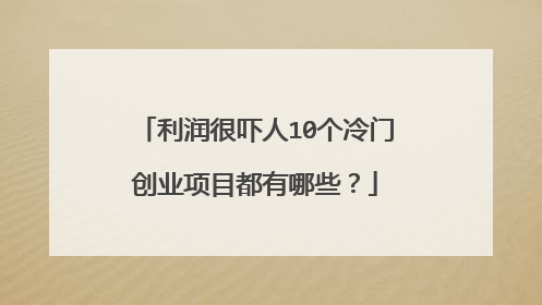 利润很吓人10个冷门创业项目都有哪些?