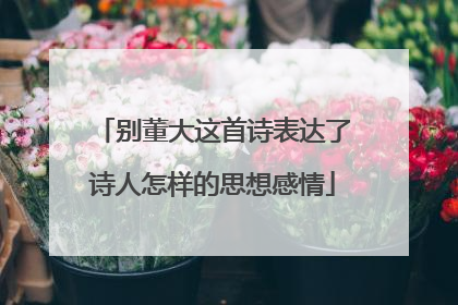 别董大这首诗表达了诗人怎样的思想感情