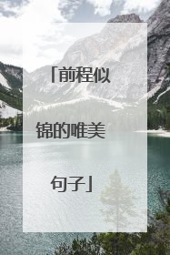 前程似锦的唯美句子