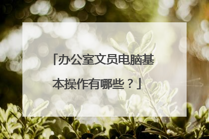 办公室文员电脑基本操作有哪些？