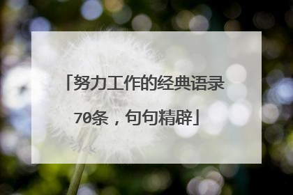 努力工作的经典语录70条，句句精辟
