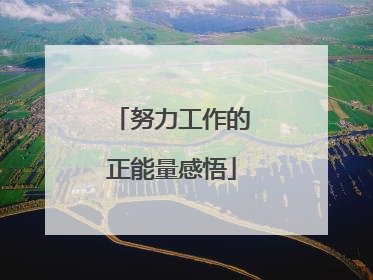 努力工作的正能量感悟