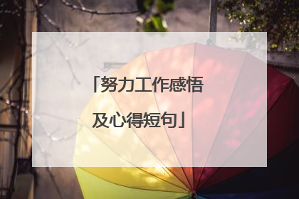 努力工作感悟及心得短句