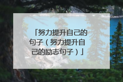 努力提升自己的句子（努力提升自己的励志句子）