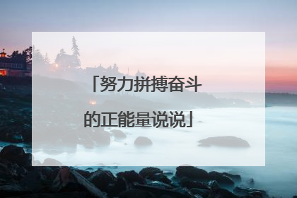 努力拼搏奋斗的正能量说说