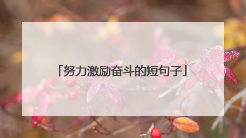 努力激励奋斗的短句子