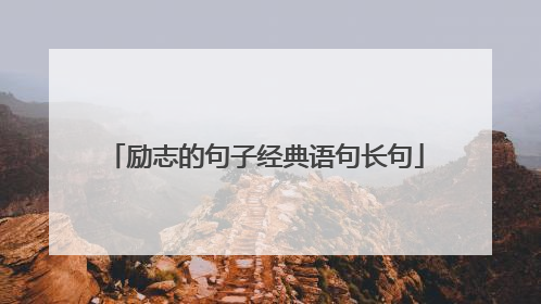 励志的句子经典语句长句