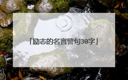 励志的名言警句30字