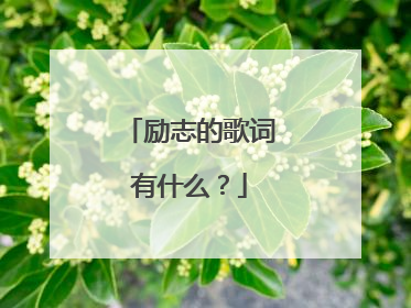 励志的歌词有什么？