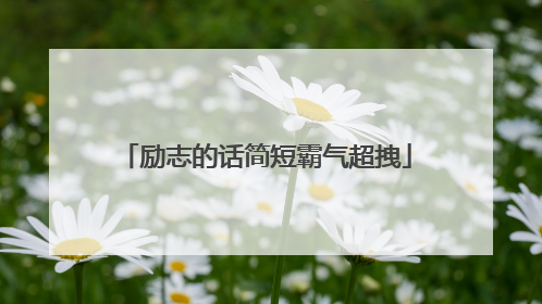 励志的话简短霸气超拽