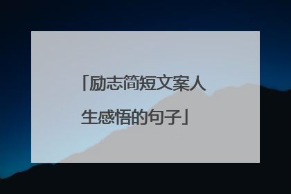 励志简短文案人生感悟的句子