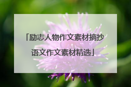 励志人物作文素材摘抄 语文作文素材精选