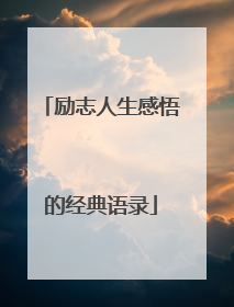 励志人生感悟的经典语录