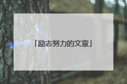 励志努力的文章