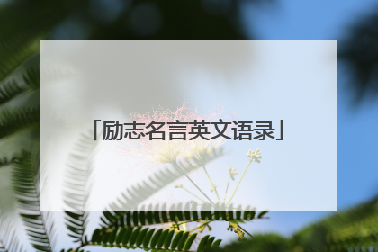 励志名言英文语录