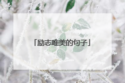 励志唯美的句子