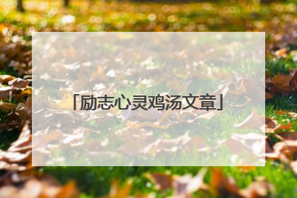 励志心灵鸡汤文章