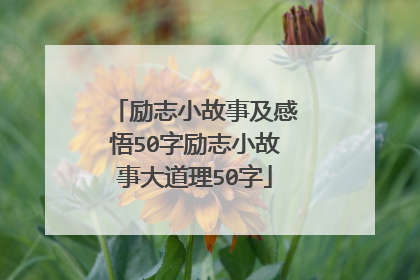 励志小故事及感悟50字励志小故事大道理50字