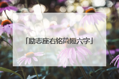 励志座右铭简短六字
