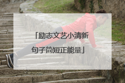 励志文艺小清新句子简短正能量