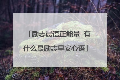 励志晨语正能量 有什么最励志早安心语