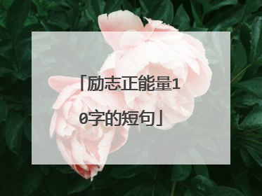 励志正能量10字的短句