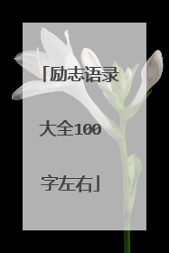 励志语录大全100字左右