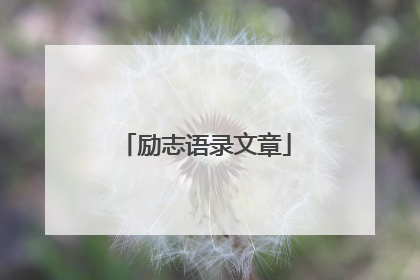 励志语录文章