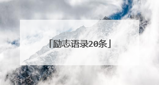 励志语录20条