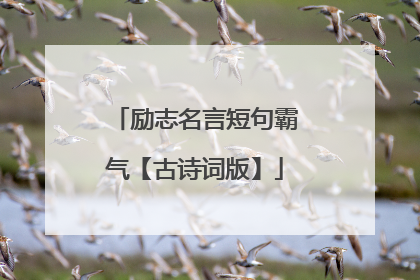 励志名言短句霸气【古诗词版】