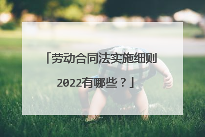 劳动合同法实施细则2022有哪些？