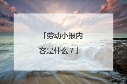 劳动小报内容是什么？