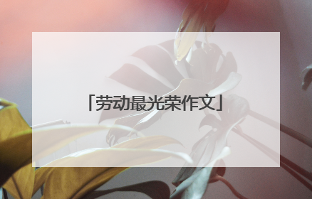 劳动最光荣作文